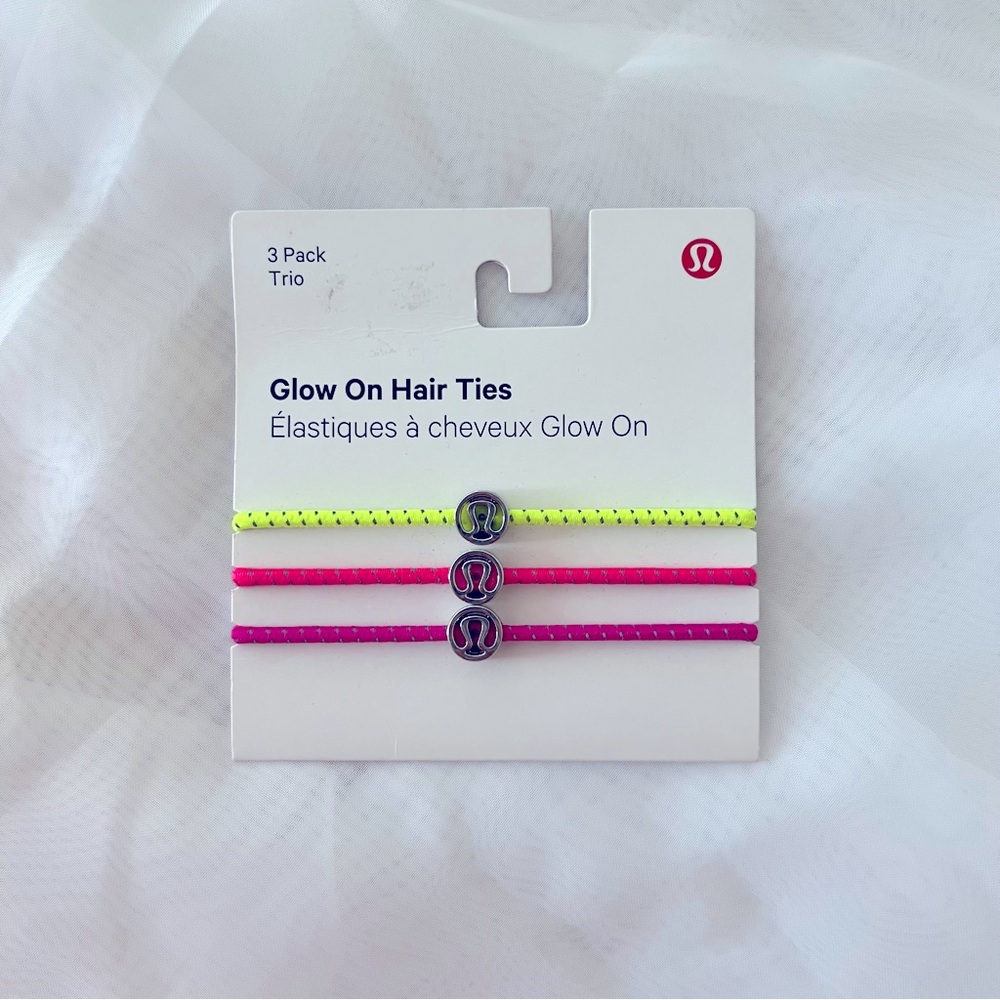 Lululemon Glow On Hair Ties 3 Pack
HIYE/ HILP/ HIPU